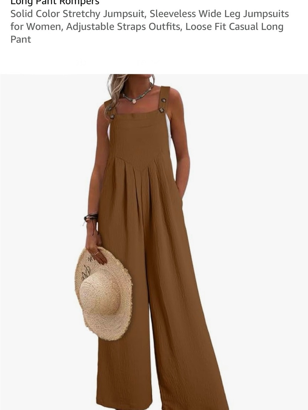 Dokotoo women’s brown sleeveless wide leg jumpsuit romper XL New